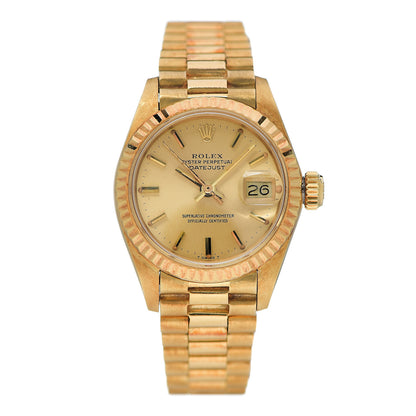 Rolex 18K Yellow Gold 26mm Datejust President Watch Champagne 6917 1 of 4