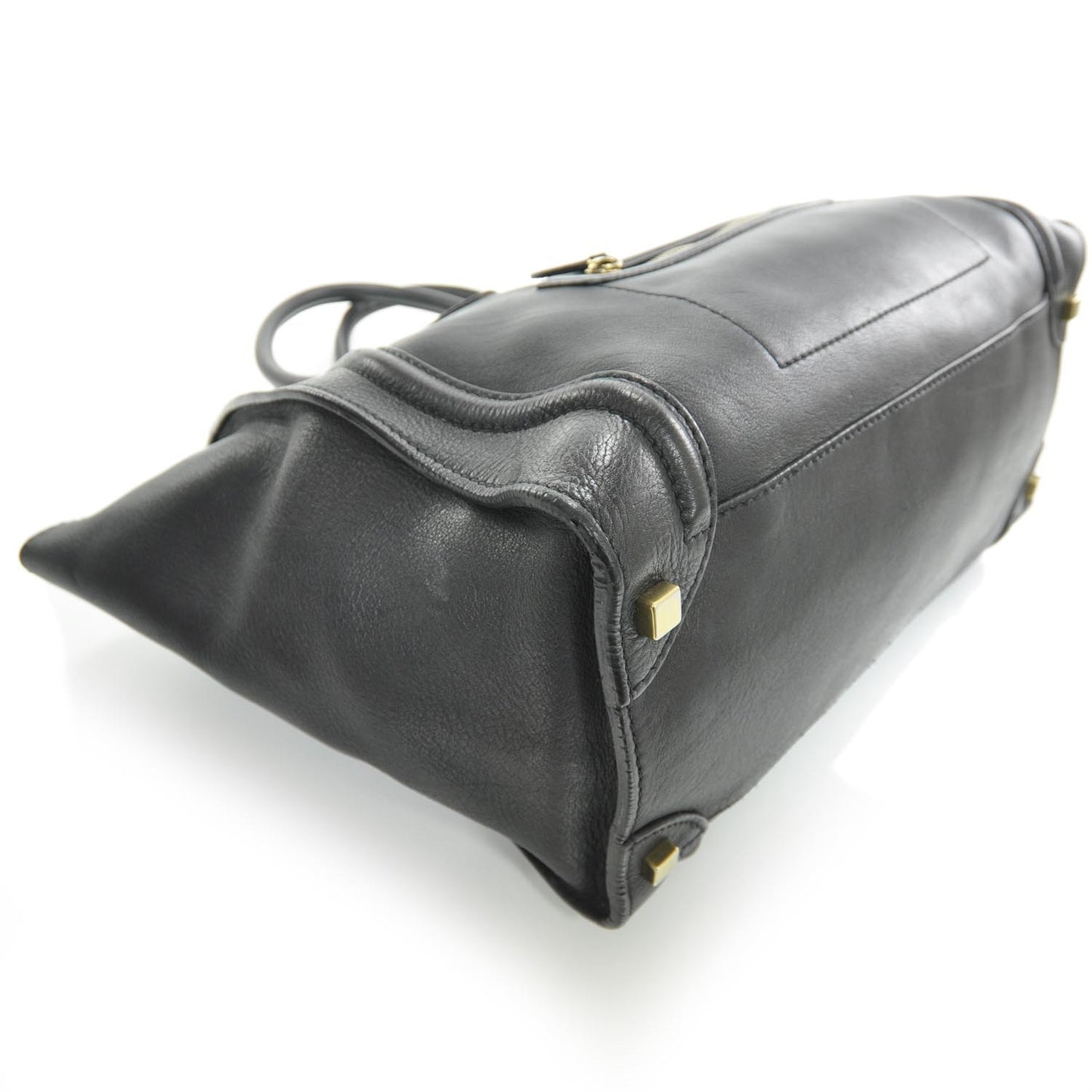 Smooth Calfskin Shoulder Luggage Black