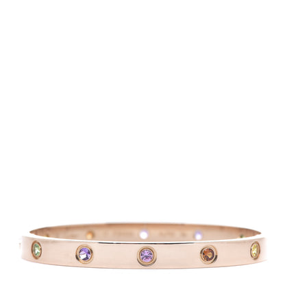 Cartier 18K Pink Gold Sapphire Garnet Amethyst LOVE Bracelet 17 1 of 5