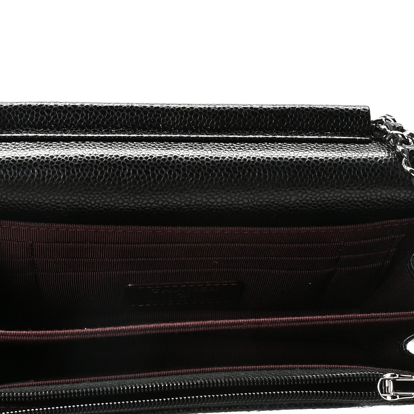 Caviar Quilted Mini Wallet On Chain WOC Black
