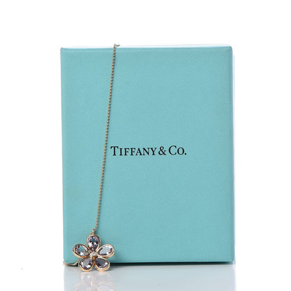 Tiffany 18K Rose Gold Amethyst Diamond Sparklers Flower Pendant Necklace 7 of 7