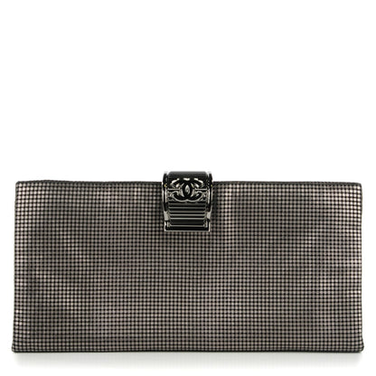 Chanel Perforated Lambskin CC Clutch Metallic Dark Grey 1 of 7