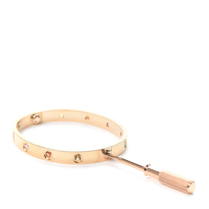 Cartier 18K Pink Gold Sapphire Garnet Amethyst LOVE Bracelet 16 4 of 8
