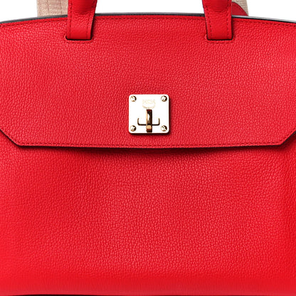 MCM Grained Calfskin Medium Milla Convertible Backpack Red 8 of 11