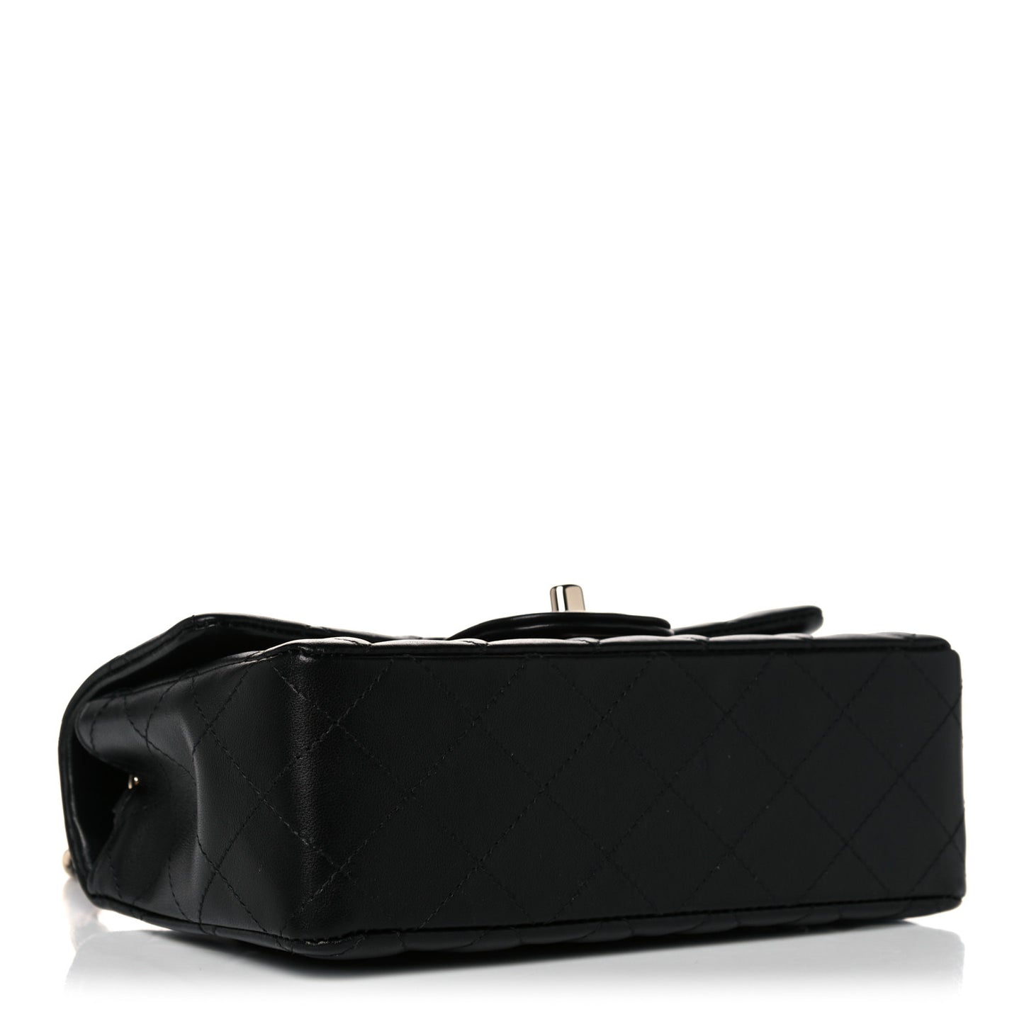Lambskin Quilted Mini Rectangular Flap Black