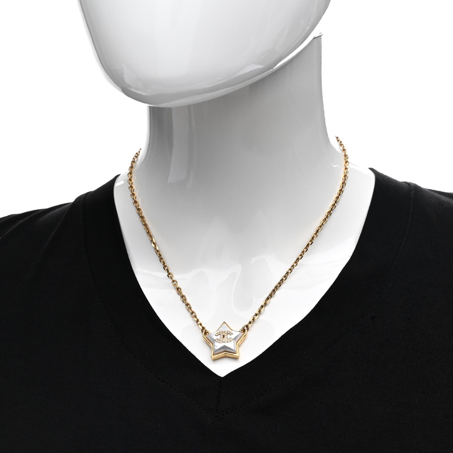 Chanel Pearl CC Star Necklace Gold 2 of 6