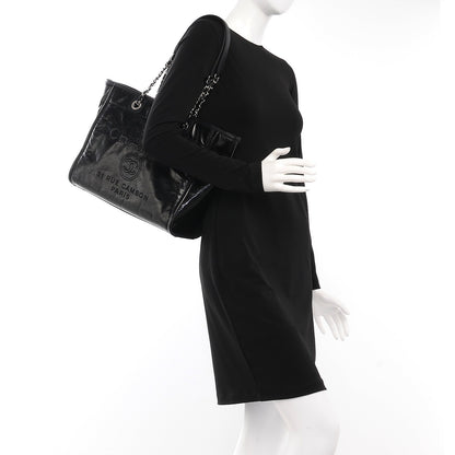 Chanel Glazed Calfskin Small Deauville Tote Black 2 of 8