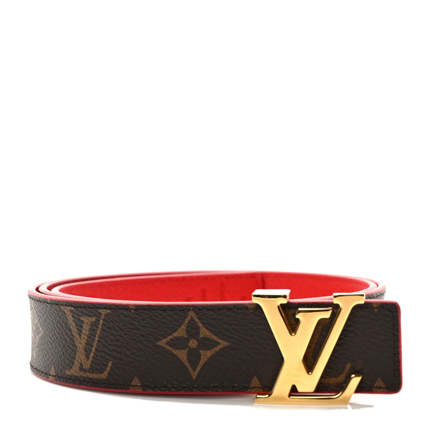 Monogram 30mm LV Initiales Reversible Belt 90 36 Coquelicot