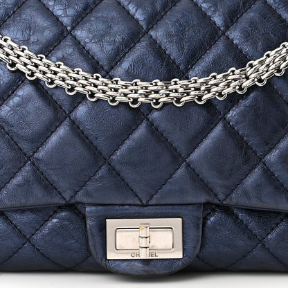 Chanel Metallic Aged Calfskin Quilted 2.55 Reissue 228 Flap Blue 8 of 11