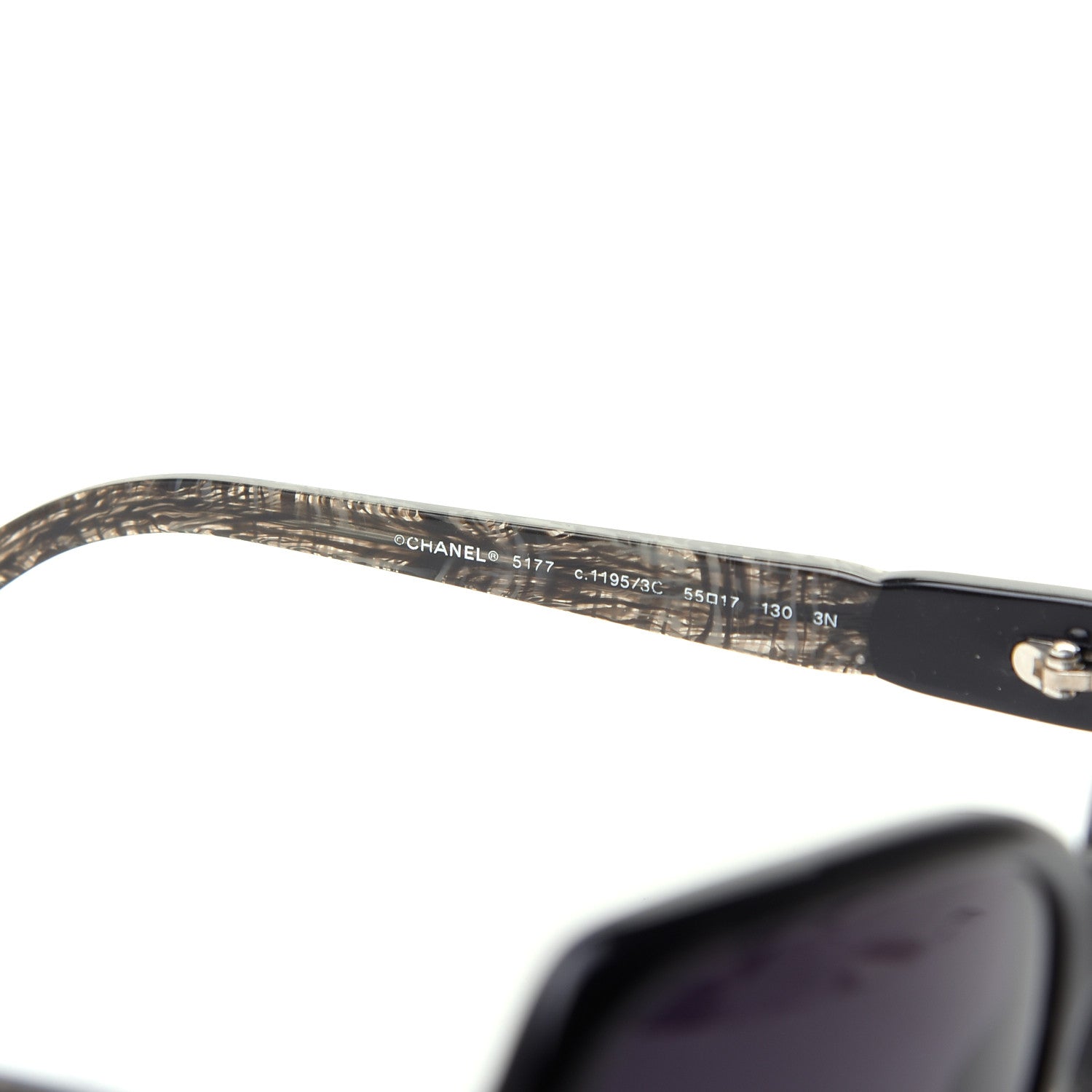 Chanel Acetate Tweed Effect CC Sunglasses 5177 Black 5 of 8