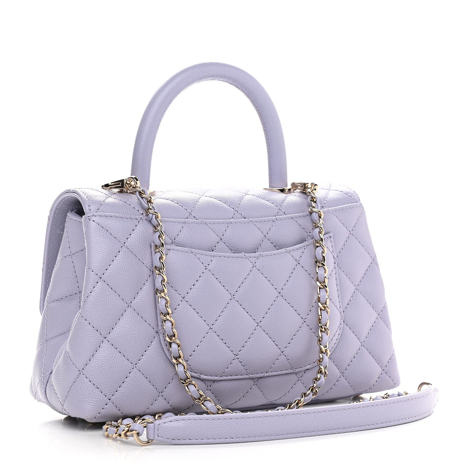 Chanel Caviar Quilted Mini Coco Handle Flap Light Purple 2 of 8