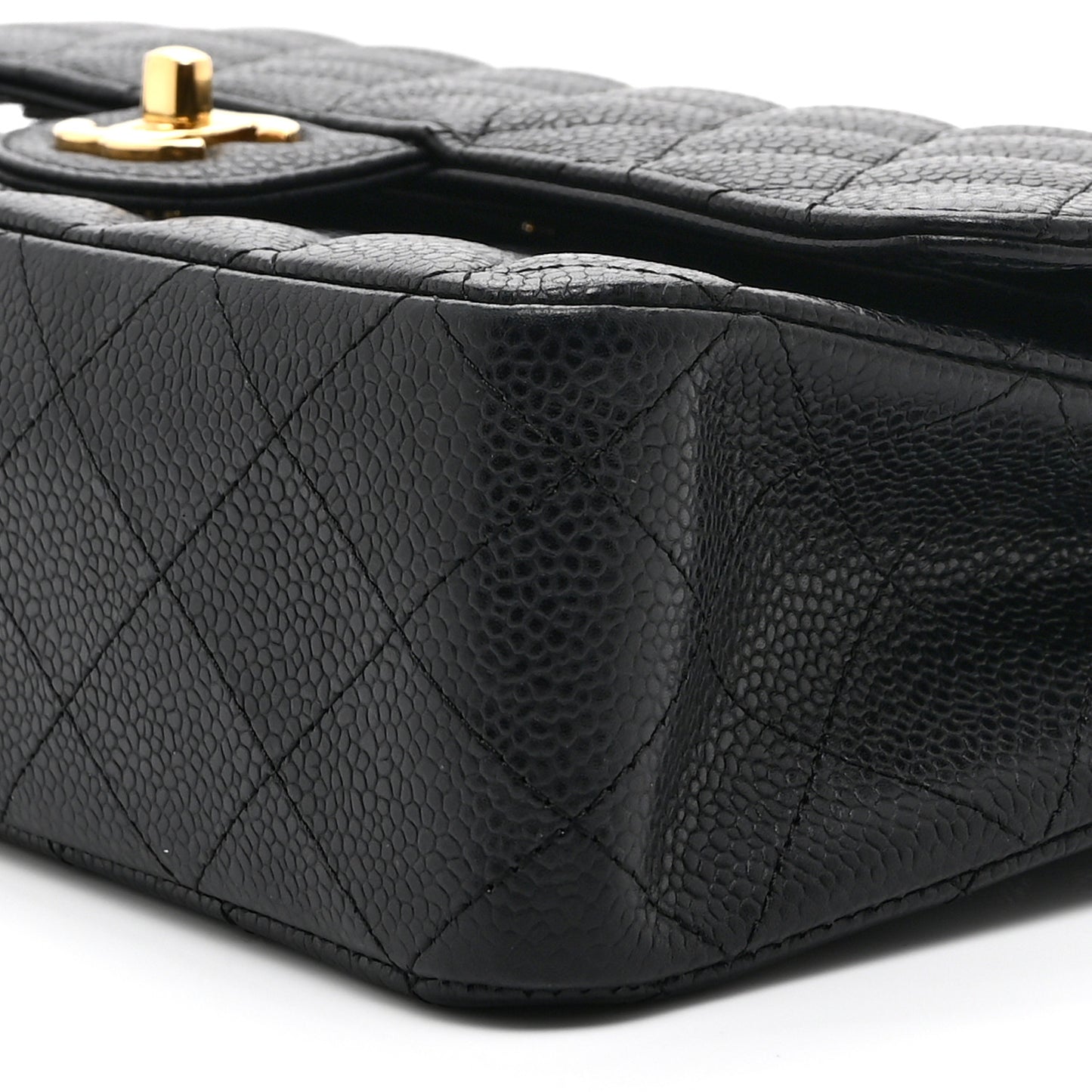 Caviar Quilted Medium Double Flap Black