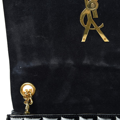 Saint Laurent Patent Matelasse Monogram Large Vicky Chain Bag Black 12 of 15