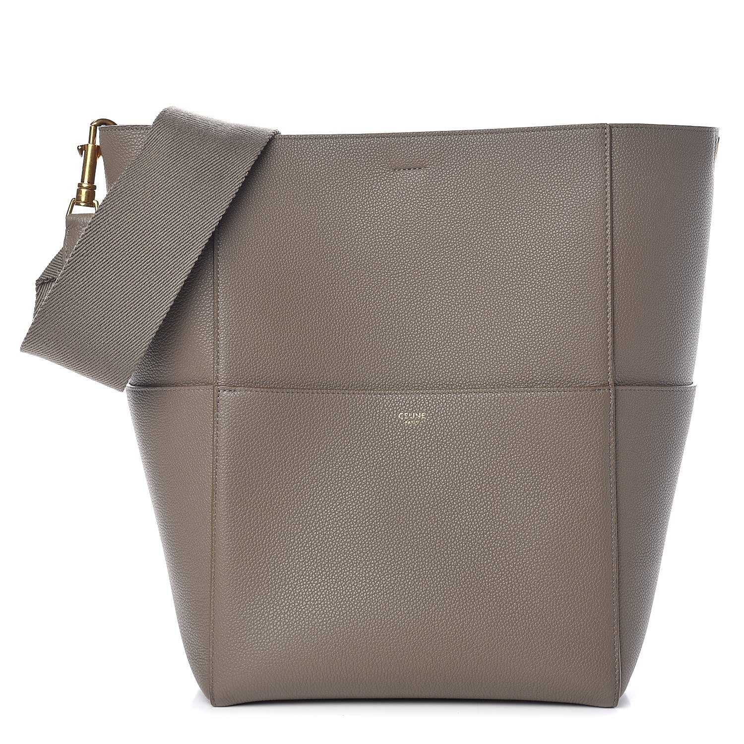 Celine Soft Grained Calfskin Sangle Bucket Bag Taupe 1 of 12