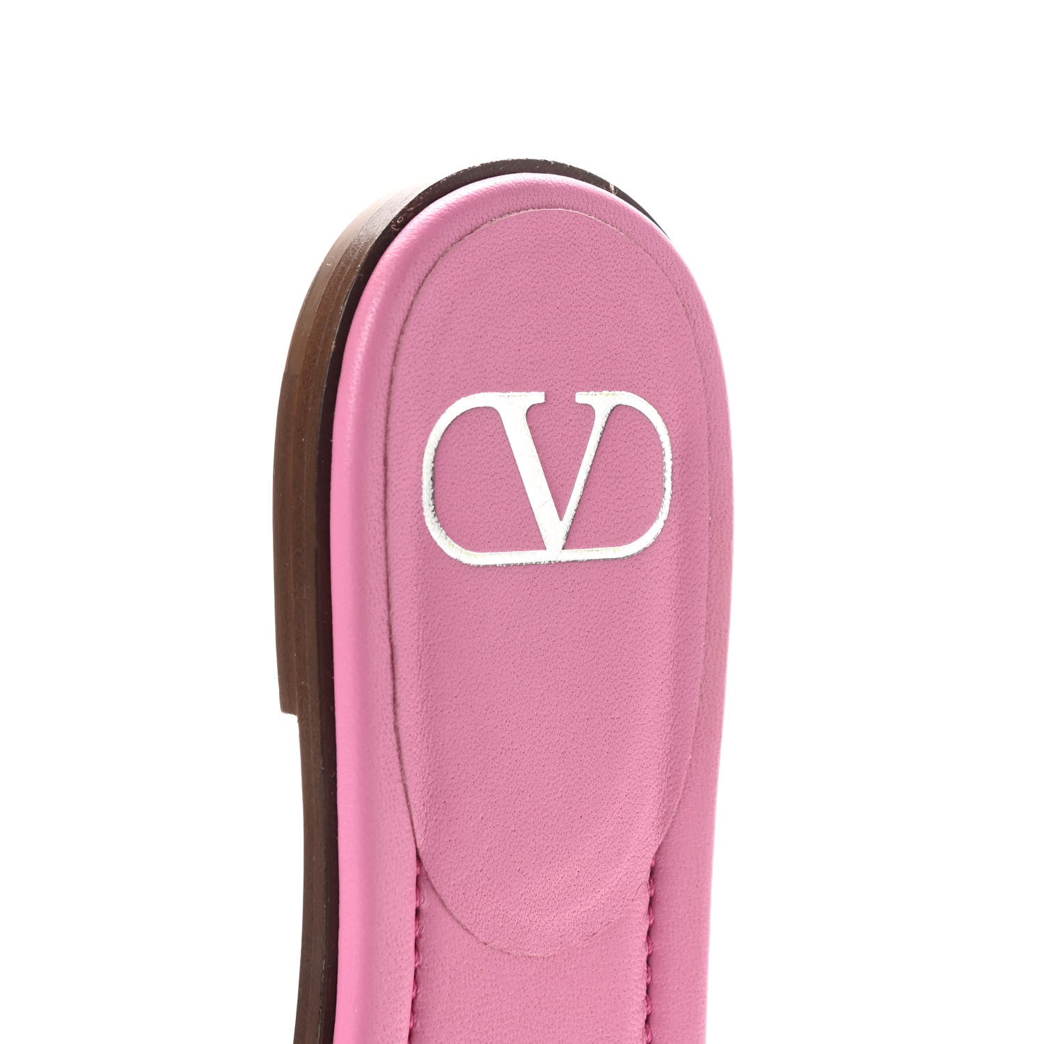Valentino Garavani Patent Vlogo Flat Slide Sandals 37 Radiant Orchid 6 of 8