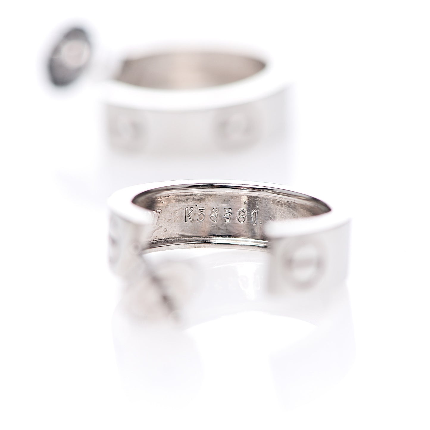 18K White Gold 5.5mm LOVE Hoop Earrings