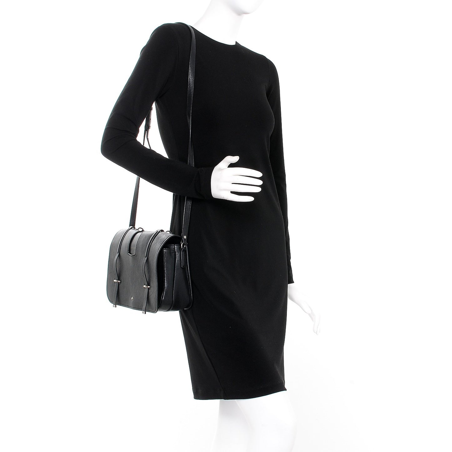 Lambskin Large Charlotte Messenger Bag Black