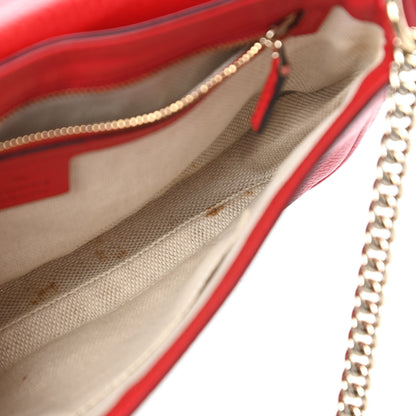 Gucci Pebbled Calfskin Medium Soho Flap Crossbody Tabasco Red 12 of 12