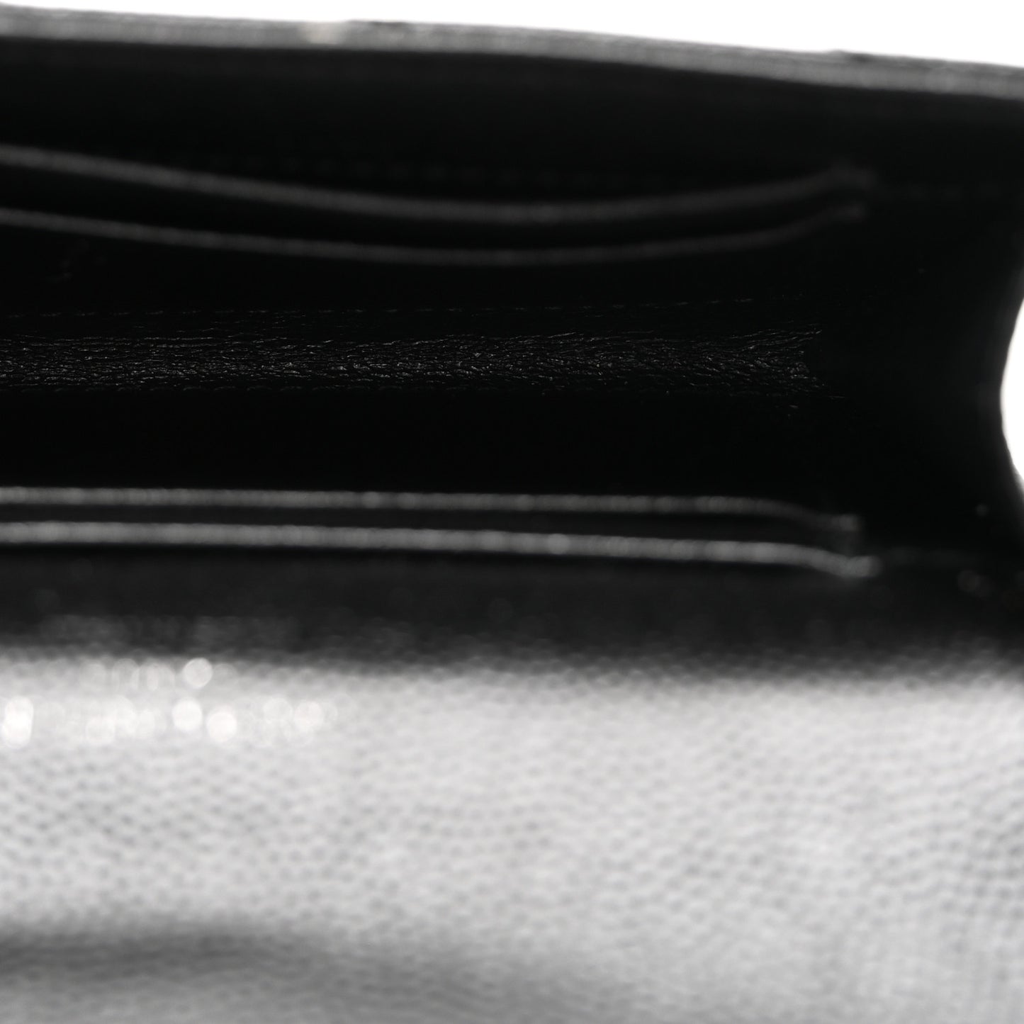Grain De Poudre Matelasse Chevron Small Monogram Envelope Wallet Black