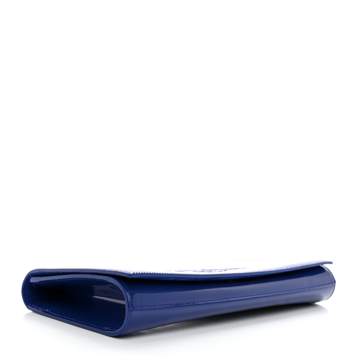 Patent Calfskin Monogram Large Belle De Jour Clutch Royal Blue