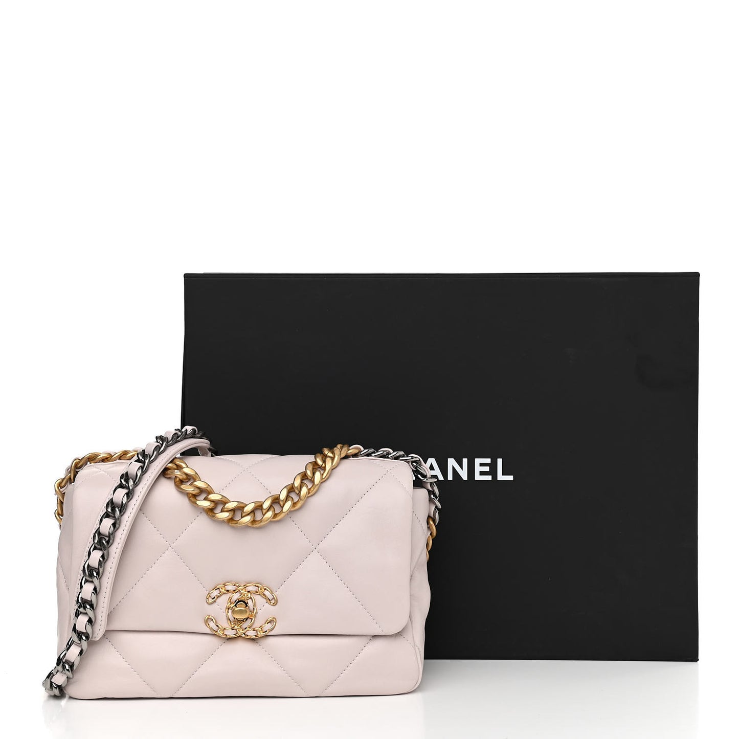 Lambskin Quilted Medium Chanel 19 Flap Light Purple