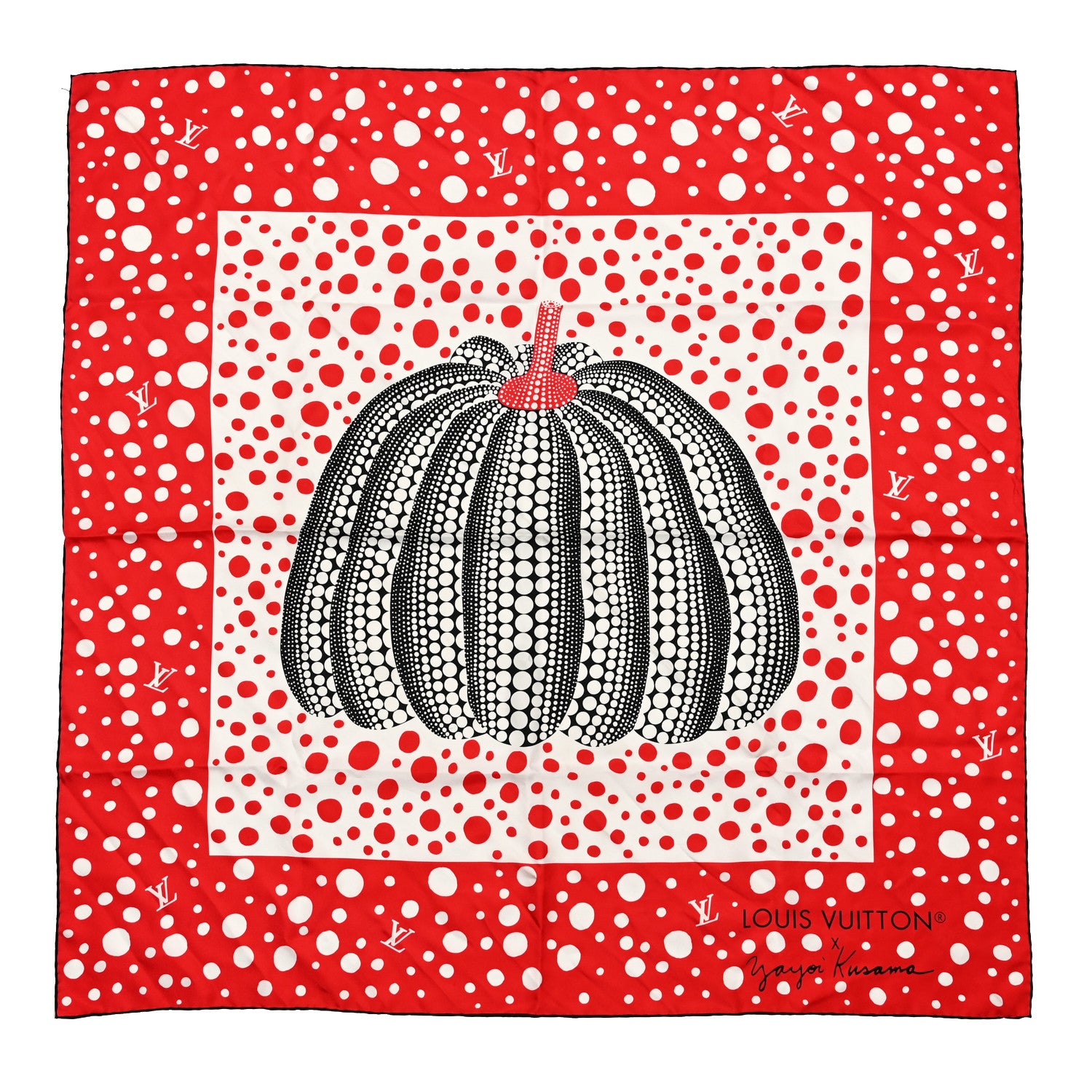 Louis Vuitton LV x YK Kusama Infinity Dots Scarf Red White 1 of 3
