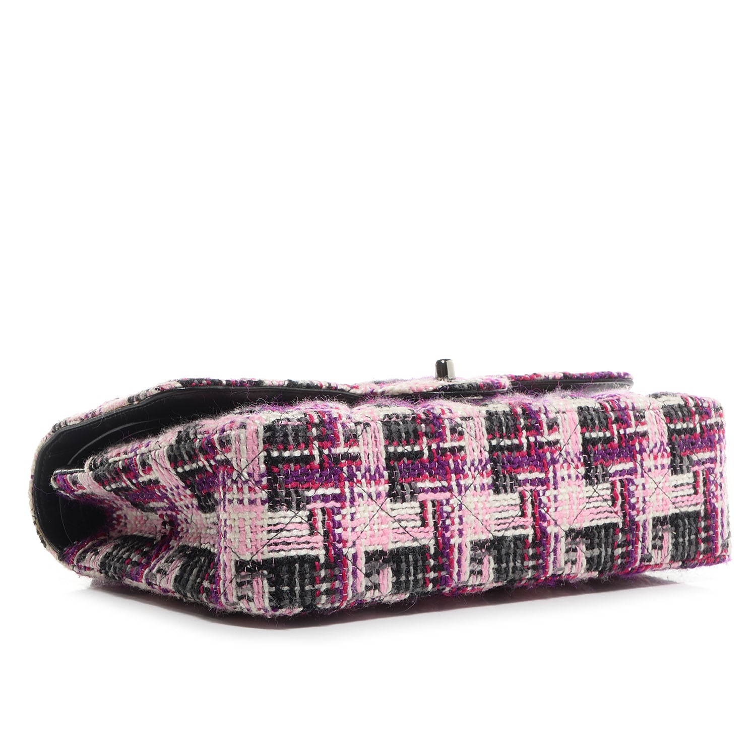 Chanel Tweed Medium Double Flap Pink Black 4 of 10