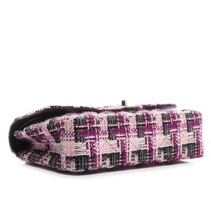 Chanel Tweed Medium Double Flap Pink Black 4 of 10
