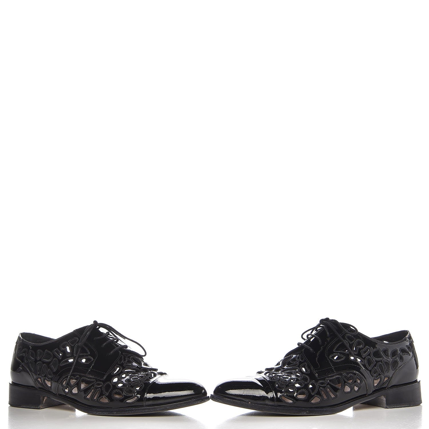 Valentino Garavani Patent Cut Out Oxfords 39 Black 6 of 14