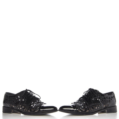 Valentino Garavani Patent Cut Out Oxfords 39 Black 6 of 14