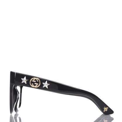 Gucci Round Frame Star Sunglasses GG0208S Black 3 of 9
