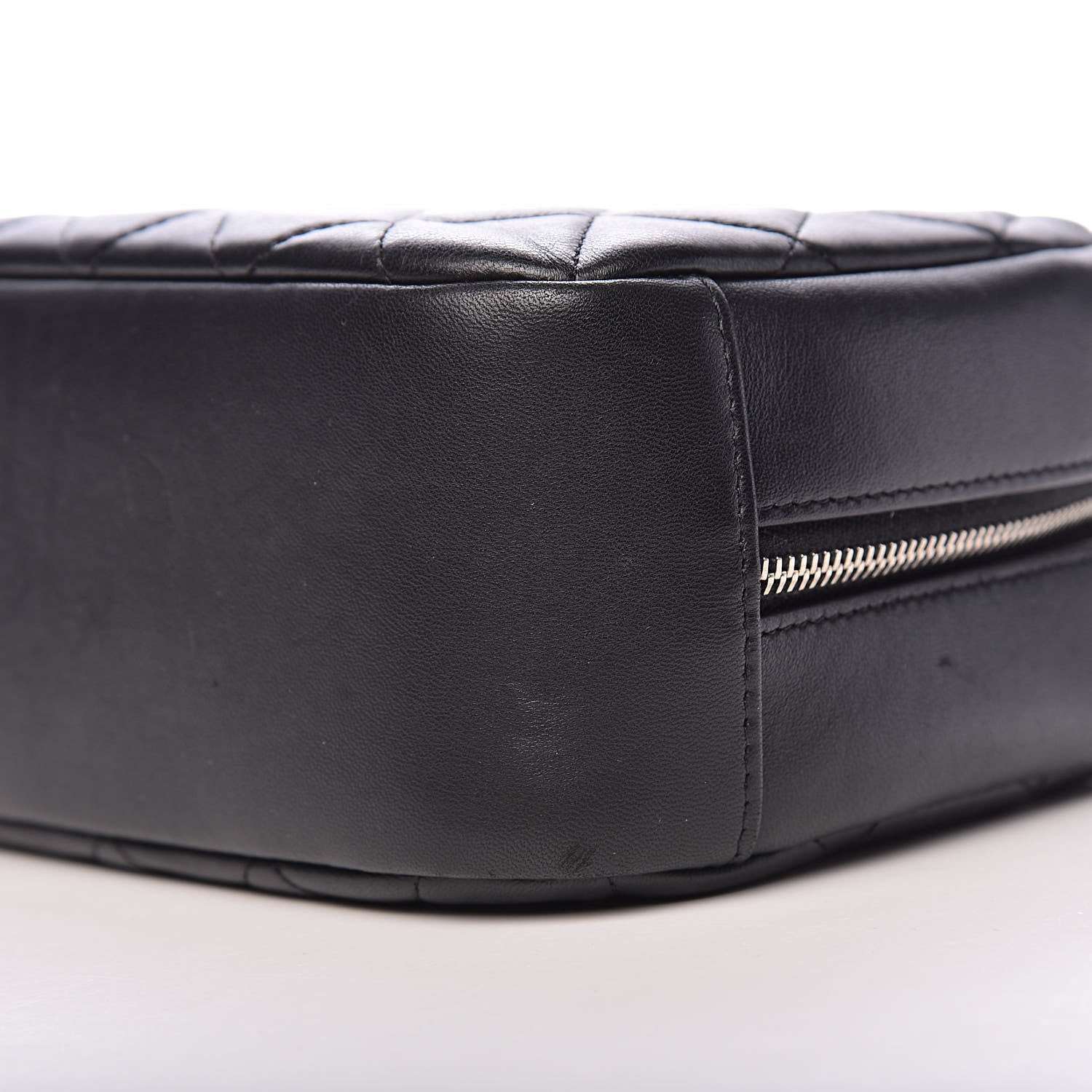 Chanel Lambskin Quilted Medium Curvy Pouch Cosmetic Case Black 9 of 9