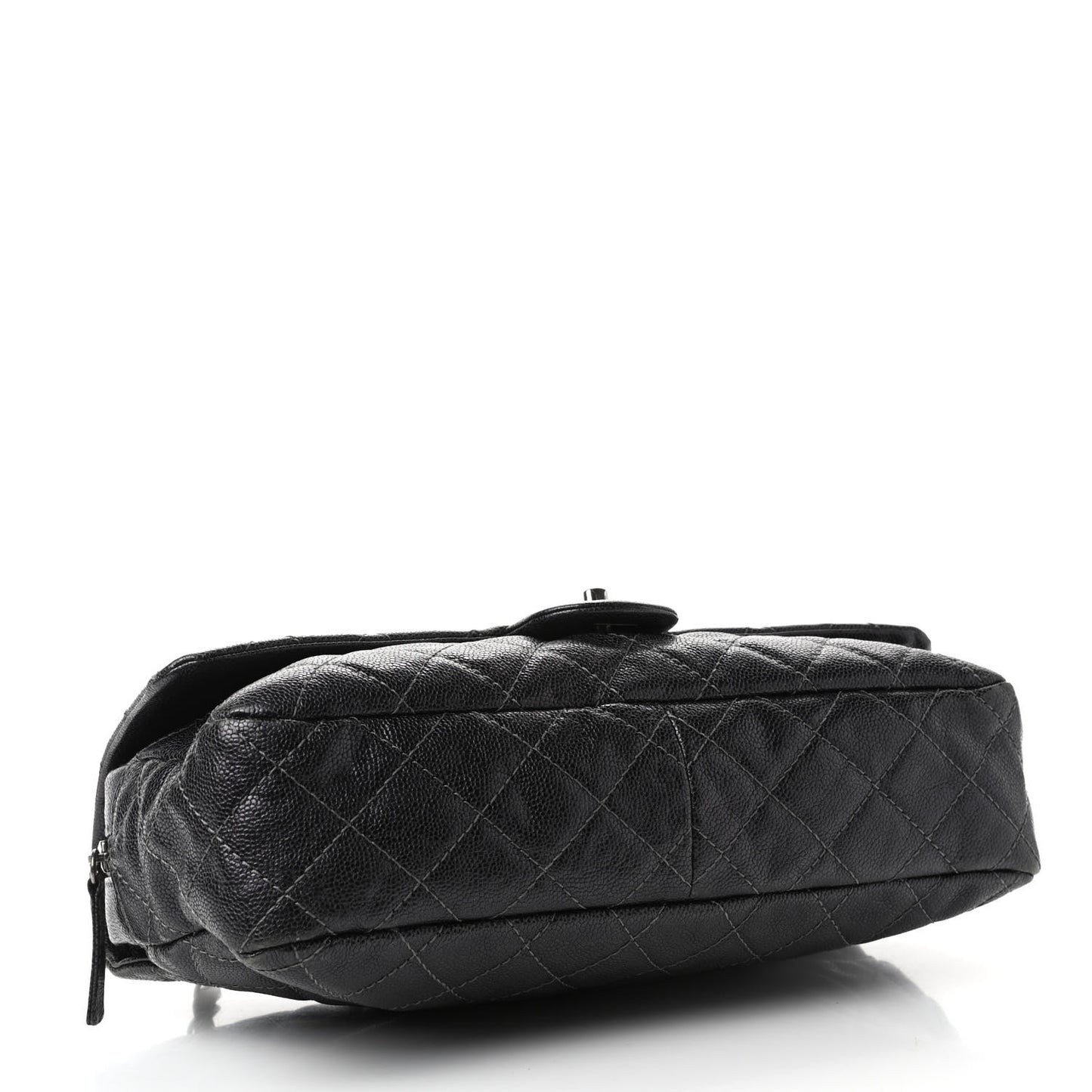 Iridescent Caviar Quilted Large Chic Flap Grey