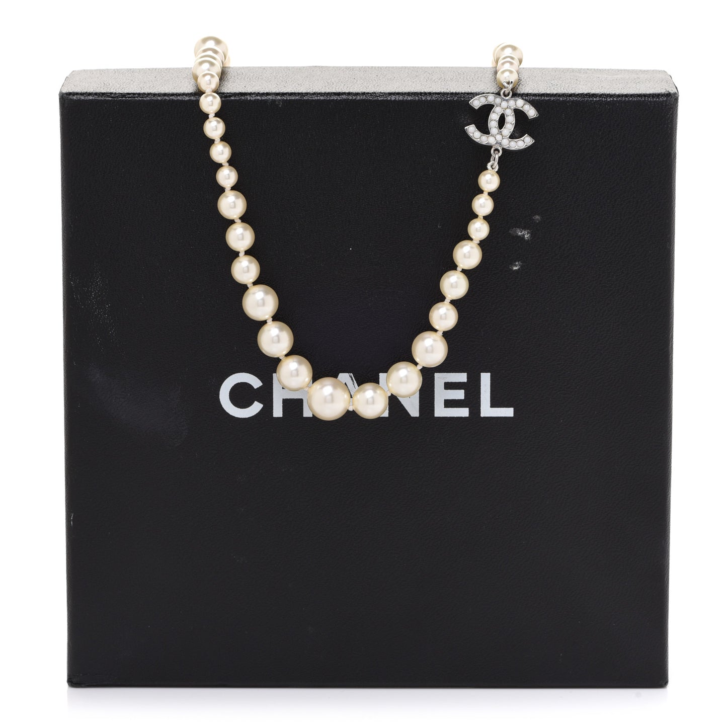 Pearl Multistrand CC Long Necklace Pearly White