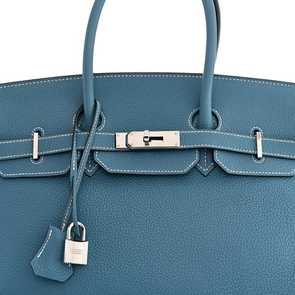 Hermes Togo BIRKIN 35 Blue Jean 8 of 15