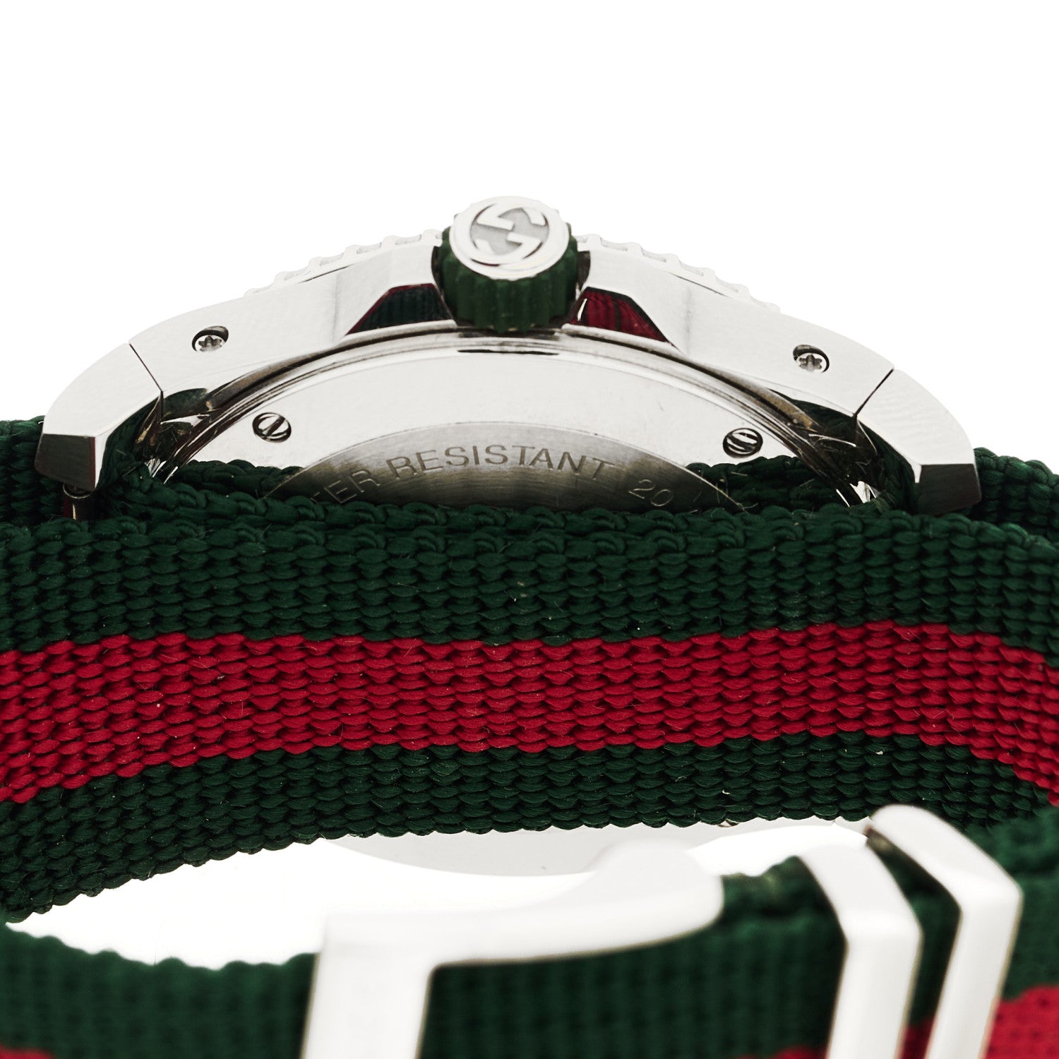 Gucci Stainless Steel Nylon 40mm Dive Quartz Watch Green 1824120