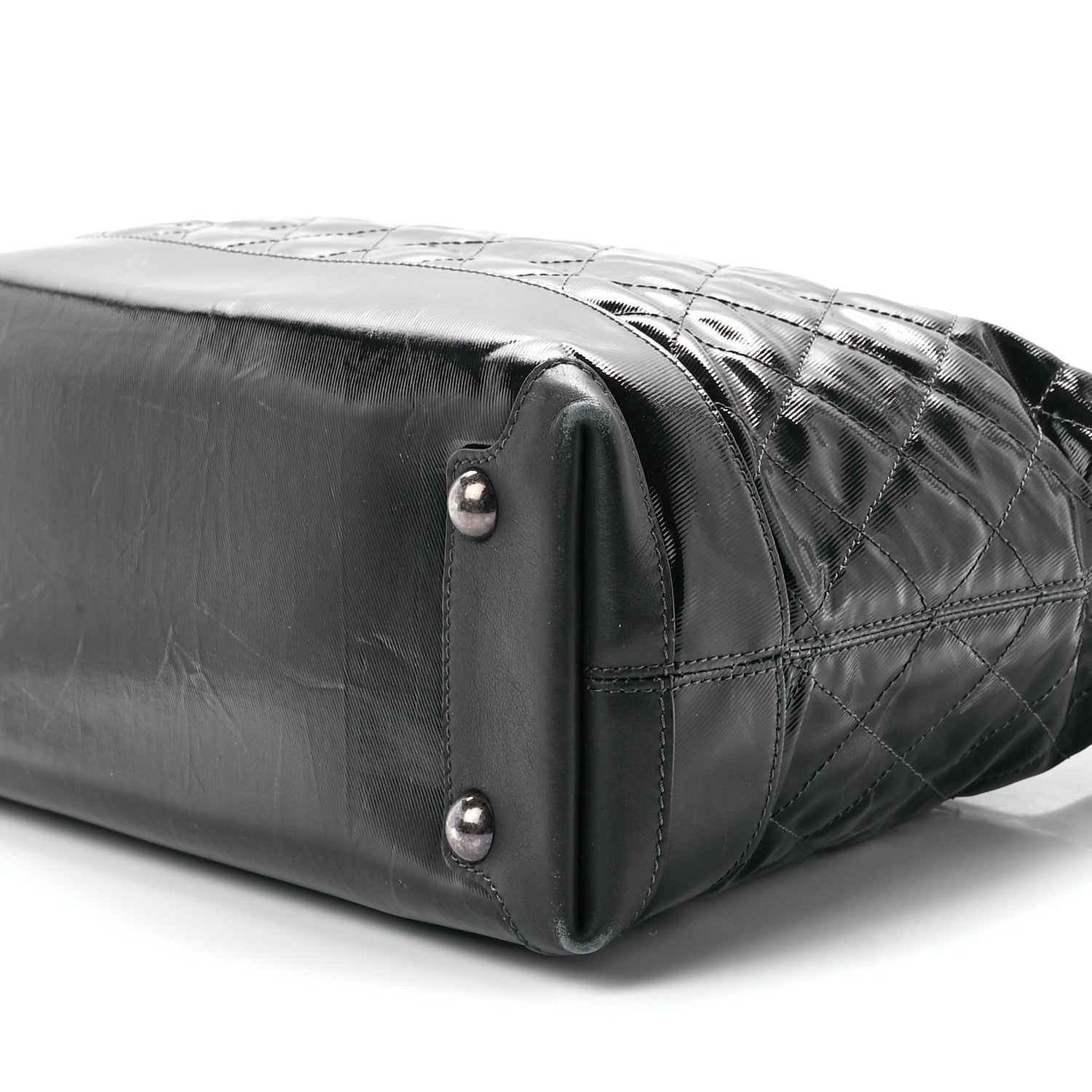 Chanel Calfskin Coated Canvas Quilted Tote Black 9 of 11