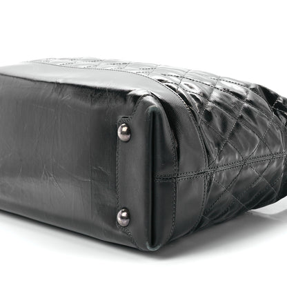 Chanel Calfskin Coated Canvas Quilted Tote Black 9 of 11