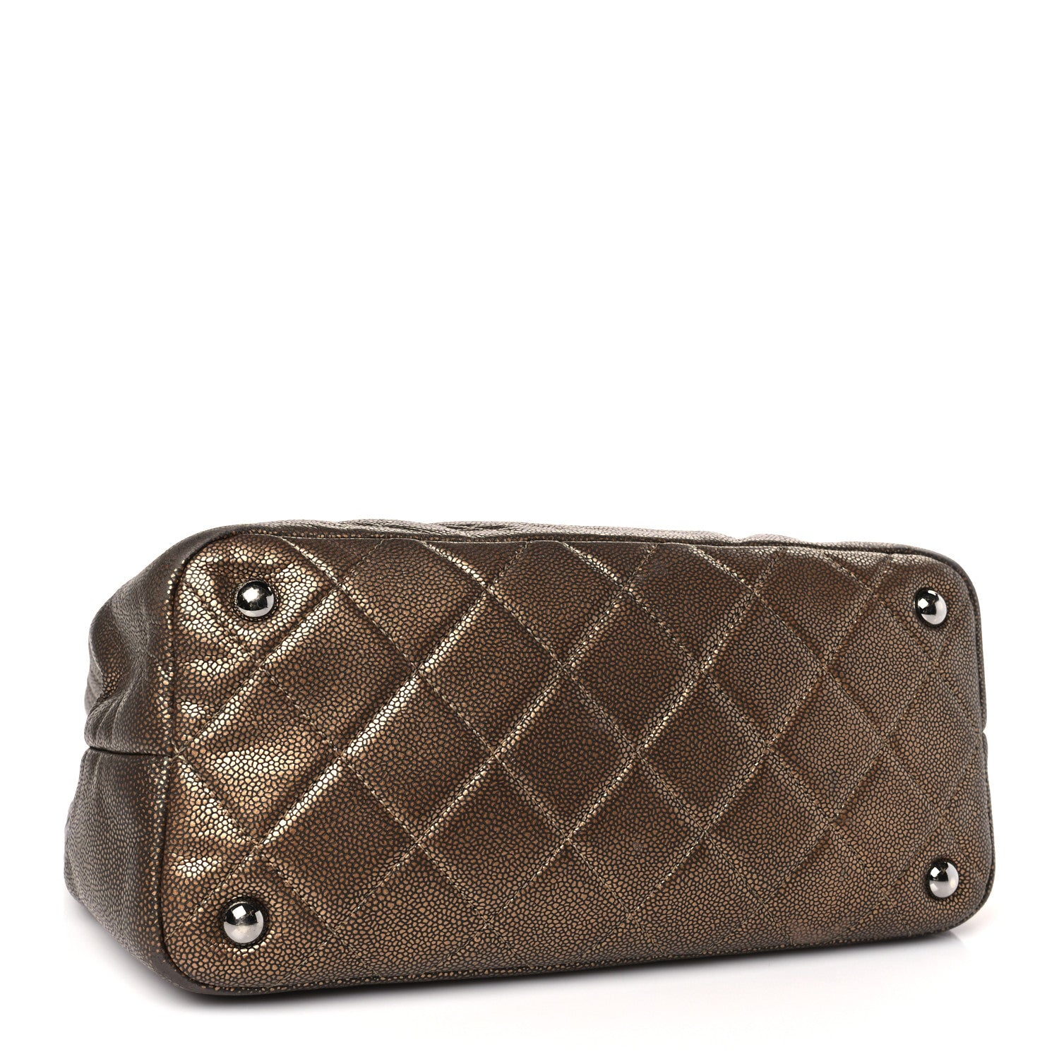 Chanel Metallic Caviar Quilted Large Timeless CC Soft Tote Bronze 4 of 9