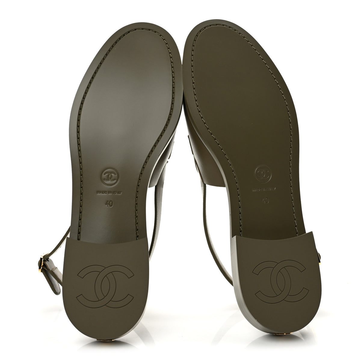 Chanel Calfskin Crystal CC Slingback Flats 39 Black 6 of 10