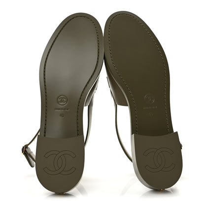 Chanel Calfskin Crystal CC Slingback Flats 39 Black 6 of 10