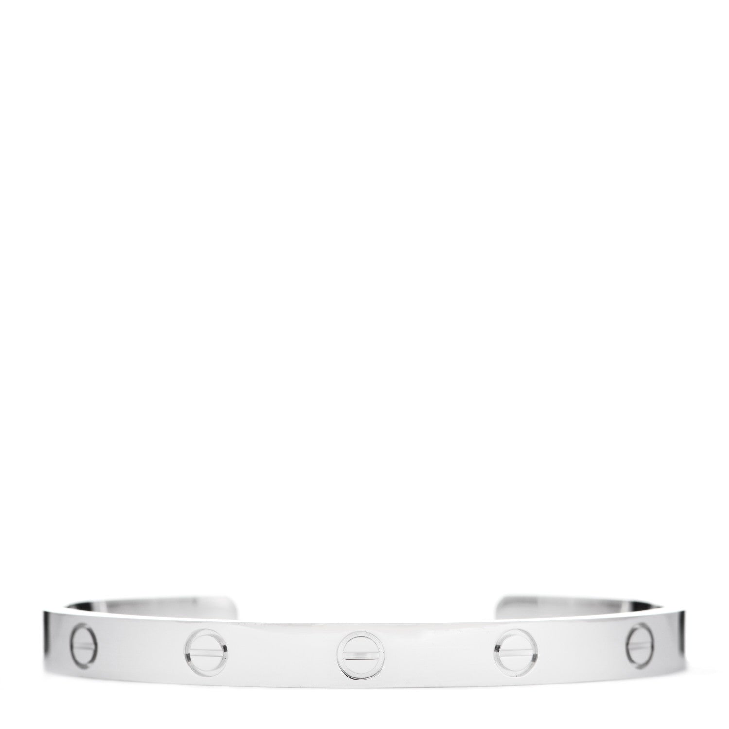 Cartier 18K White Gold LOVE Cuff Bracelet 18 1 of 4