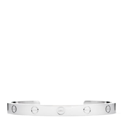 Cartier 18K White Gold LOVE Cuff Bracelet 18 1 of 4