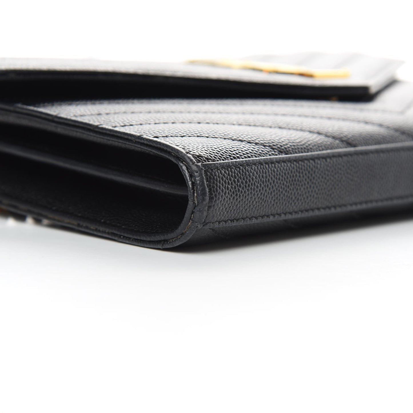 Grain De Poudre Matelasse Chevron Monogram Chain Wallet Black