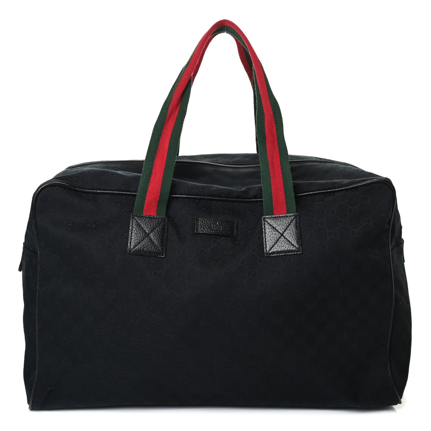 GG Monogram Web Large Collapsible Carry On Duffle Bag Black