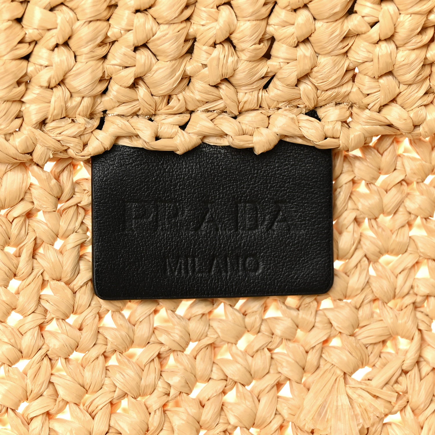 Prada Yarn Raffia Effect Crochet Embroidered Logo Tote Naturale 6 of 10