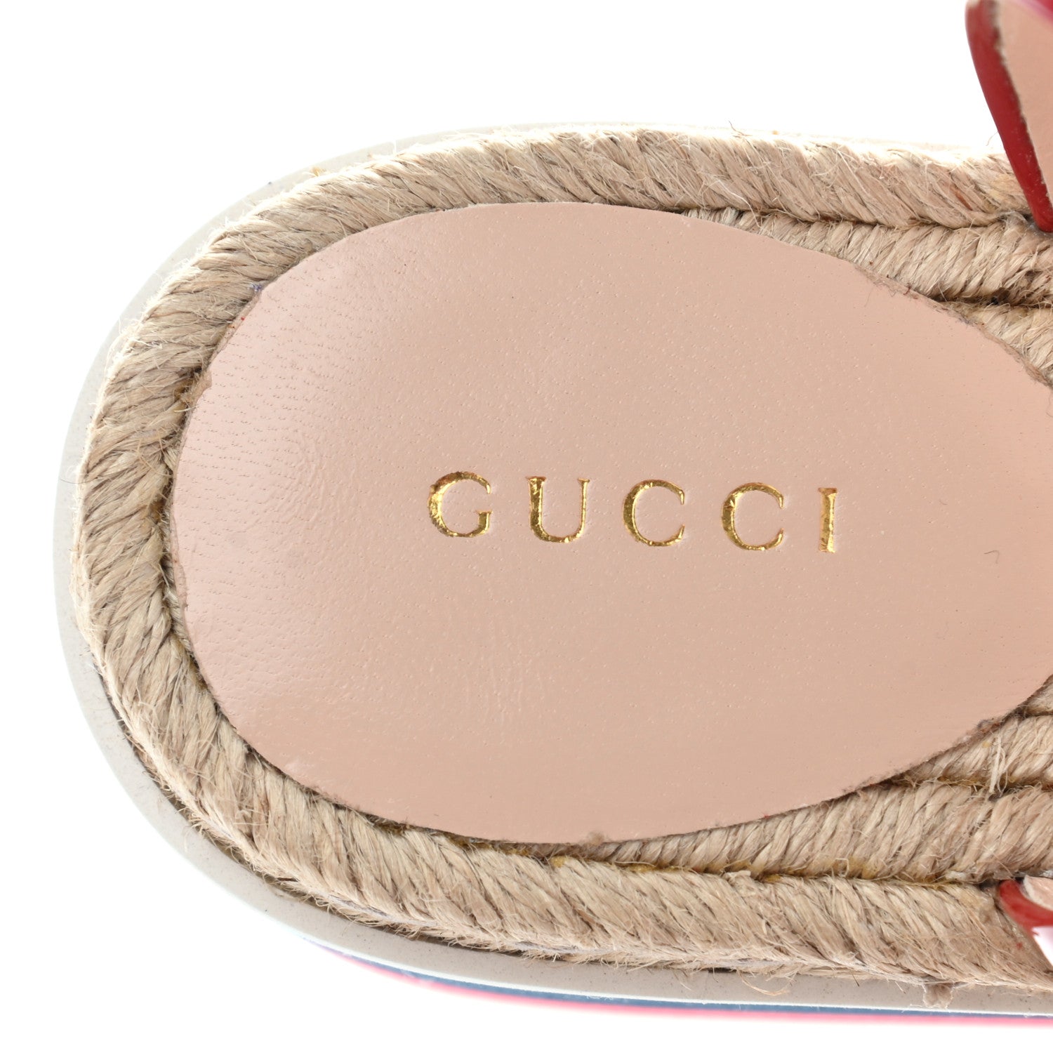 Gucci Patent Cotton Gingham Sefir Espadrille Platform Sandals 39.5 Red White 6 of 11
