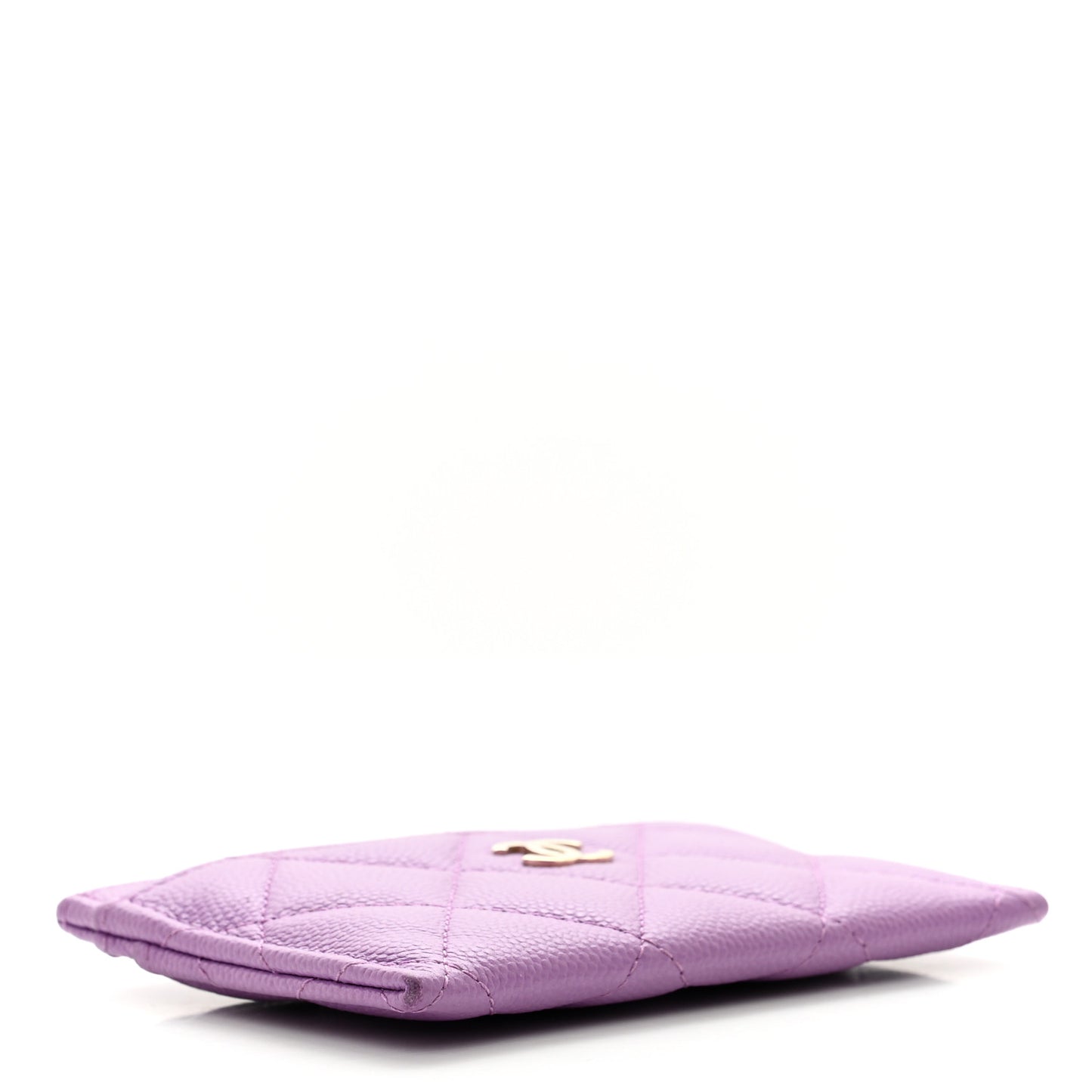 Caviar Quilted Card Holder Purple