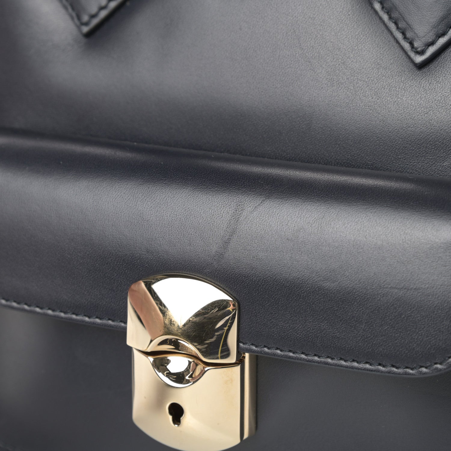 Balenciaga Calfskin Padlock Mini All Afternoon Tote Bleu Nuit 12 of 17