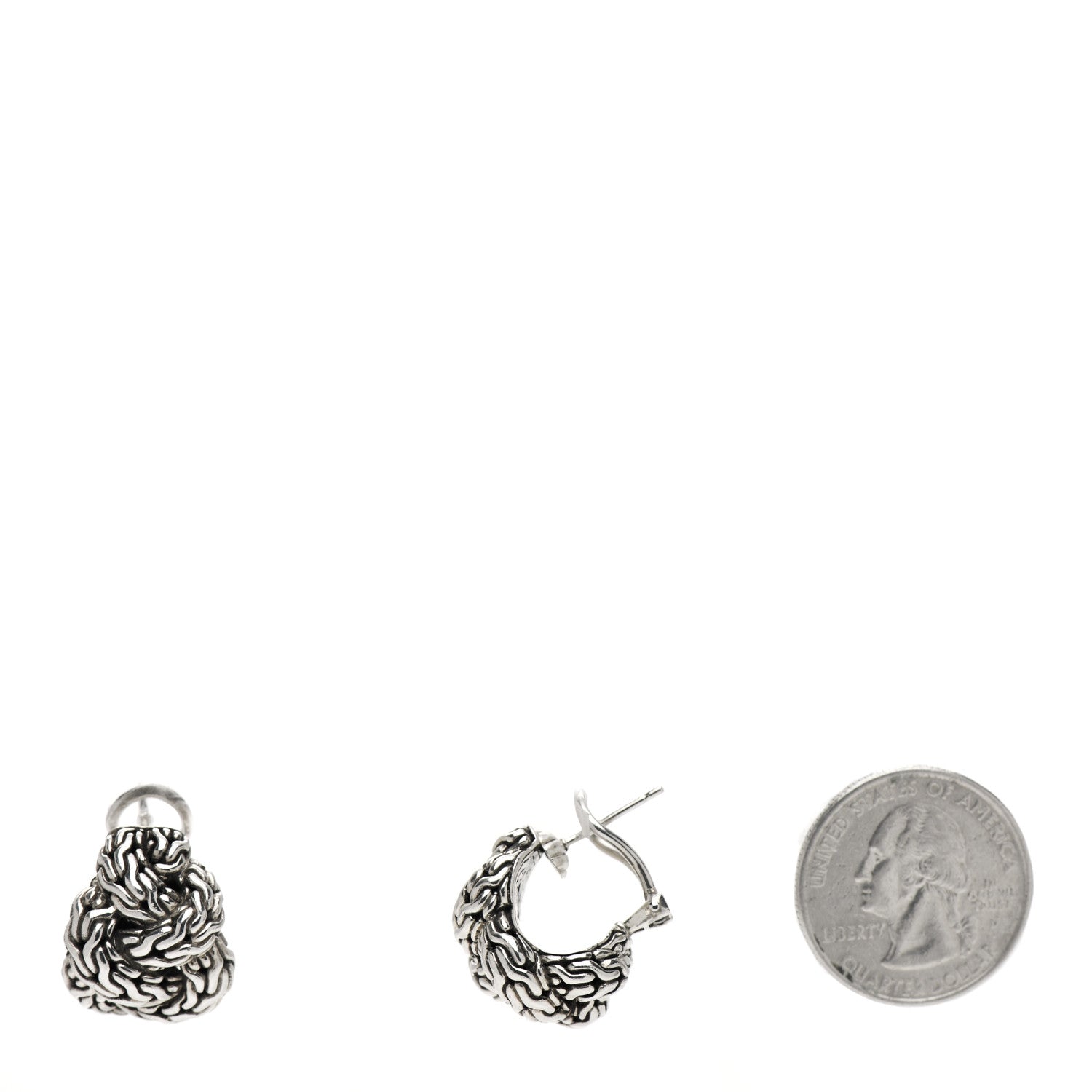 John Hardy Sterling Silver Classic Chain Braided Earrings 2 of 5